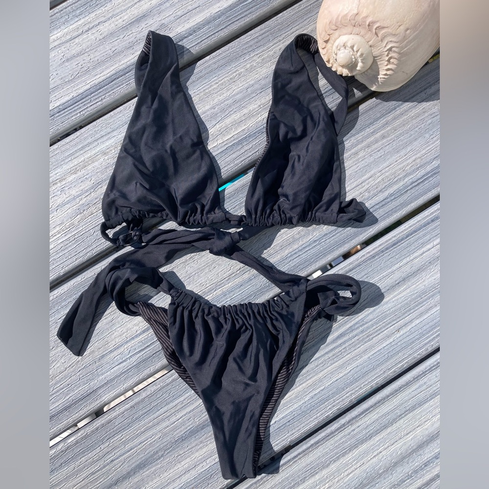 ACACIA Set - Blake Triangle Bikini Top & Levi Bottom in Black - S